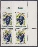 1966 , Mi 1224 ** (1) -  4er Block Postfrisch - Einheimische Obstsorten - Ungebraucht