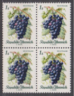 1966 , Mi 1224 ** (9) -  4er Block Postfrisch - Einheimische Obstsorten - Unused Stamps