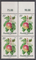 1966 , Mi 1225 ** (4) -  4er Block Postfrisch - Einheimische Obstsorten - Ungebraucht