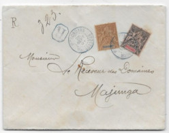 MADAGASCAR Lettre Recommandée De MORONDAVA 1901 P/ MAJUNGA Timbres De DIEGO SUAREZ SUP Et RARE - Storia Postale