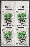 1966 , Mi 1226 ** (5) -  4er Block Postfrisch - Einheimische Obstsorten - Unused Stamps