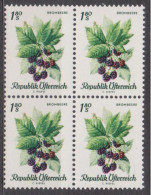 1966 , Mi 1226 ** (6) -  4er Block Postfrisch - Einheimische Obstsorten - Nuevos
