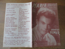 MARIE UNE CREATION DE GEORGES ULMER PAROLES DE GEORGES ULMER MUSIQUE DE GEORGES ULMER & JO BOUILLON - Partituras