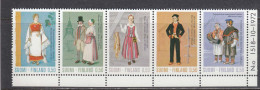Finland 1972 - Folk Costumes , Mi-Nr. 710/14 Fuenfstreifen, MNH** - Unused Stamps