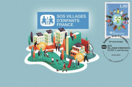 Luxembourg 2024 - 50 Ans SOS Villages D'Enfants Monde Carte Maximum - Maximumkaarten