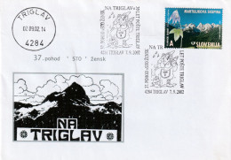 SLOVENIA TRIGLAV TRICORNO - 100 WOMEN ON TRIGLAV. 2002 FDC SPECIAL CANCEL TRIGLAV - Eslovenia