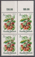 1966 , Mi 1228 ** (4) -  4er Block Postfrisch - Einheimische Obstsorten - Nuevos