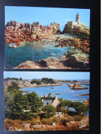 CP 22 Côtes Du Nord L' ILE DE BREHAT L'ile Des Fleurs Et Des Rochers - Lot De 2 Cartes - La Chambre - Le Phare Du Paon - Ile De Bréhat