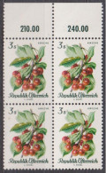 1966 , Mi 1228 ** (5) -  4er Block Postfrisch - Einheimische Obstsorten - Ungebraucht