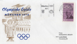 Germany Deutschland 1972 FDC Olympic Games Olympische Spiele Munchen, Pierre De Coubertin Canceled In Munchen - 1971-1980