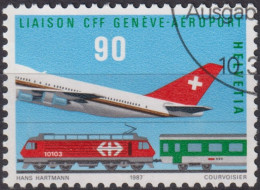 1987 Schweiz ⵙ Zum:CH 746, Mi:CH 1338,Yt:CH 1272, SBB - Anschloss Genf-Cointrin - Used Stamps