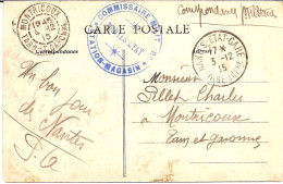 91 --- 44 NANTES-ETAT-GARE Commissaire Militaire Station-magasin - Guerre De 1914-18