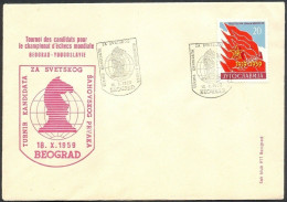 .Yugoslavia, 1959-10-18, Serbia, Belgrade, Chess Tournament, Horse, Special Postmark & Cover - Sonstige & Ohne Zuordnung