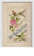 Carte Brodée - Sainte-Catherine - Roses - Embroidered