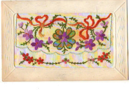 Carte Brodée - Fleurs - Embroidered