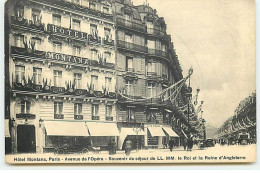 PARIS I - Hôtel Montana - Avenue De L'Opéra - Souvenir Du Séjour De LL. MM. Le Roi Et La Reine D'Angleterre - Distretto: 01
