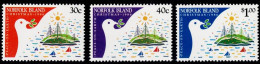 Norfolk Island 1986, Bird: Dove Of Peace, Island, Sailboats/Dove Of Peace, Island, Sailboats, MiNr. 390-392 - Columbiformes