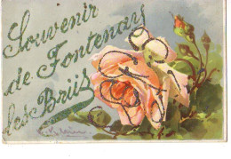 Souvenir De FONTENAY-LES-BRIIS - Roses (carte Avec Des Paillettes) - Catharina Klein - Other & Unclassified