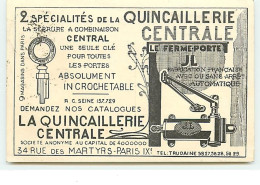 PARIS IX - La Quincaillerie Centrale - 34 Rue Des Martyrs - Exposition Coloniale - Paris (09)