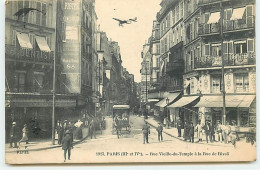 PARIS III Et IV - Rue Vieille-du-Temple à La Rue De Rivoli - Avion Dans Le Ciel - Fleury N°1923 - District 03