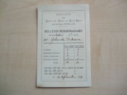 Ancien Bulletin Hebdomadaire 1939 INSTITUT DES SOEURS DE L'UNION DU SACRE-COEUR DE NIVELLES - Diplomas Y Calificaciones Escolares
