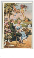 Carte Gaufrée - To My Love - Couple Sur Un Banc - Saint-Valentin