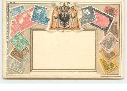 Carte Gaufrée - Représentation De Timbres Allemands - Briefmarken (Abbildungen)