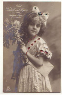 Enfant - Grete Reinwald - Viel Glück Und Segen Zum Hertzligen Jage - Fillette Tenant Un Bouquet - Strasses - Portraits