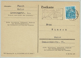 DDR 1957, Postkarte Halle, Weidenkätzchen, Bienen / Abeilles / Bees - Abejas