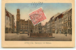 Allemagne - ZITTAU - Marktplatz Mit Rathaus - Une Fontaine - Zittau