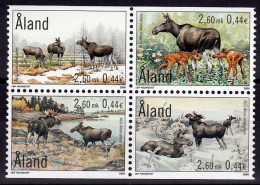 ALAND 2000 - FAUNA MAMIFEROS - CIERVOS - ALCES - YVERT 171/174** - Aland