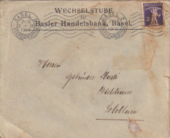 Drucksache  "Wechselstube Basel"  (stummer Rollstempel)        1915 - Storia Postale