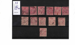 Lot De 12 Timbres De France Type "Sage Type II" Numéro 98 Rose Et Rose Pâle - 1876-1898 Sage (Type II)