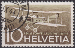 1944 Flugpost Schweiz ⵙ Zum:CH F37, Mi:CH 435,Yt:CH.PA 36, Haefeli DH 3, Doppeldecker - Gebraucht