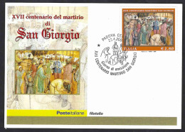 Italia 2004; 17° Centenario Del Martirio Di San Giorgio; FDC E Anche Maximum Card Con Annullo Speciale - FDC