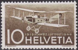 1944 Flugpost Schweiz ** Zum:CH F37, Mi:CH 435,Yt:CH.PA 36, Haefeli DH 3, Doppeldecker - Neufs