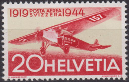 1944 Flugpost Schweiz ** Zum:CH F38, Mi:CH 436,Yt:CH.PA 37, Fokker FVII 3 M - Unused Stamps