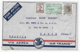 AIR FRANCE 1939 Par Avion Uruguay Montevideo France Paris Airmail Cover Enveloppe VIA AEREA Vol Traversée AF 197 R - Vliegtuigen
