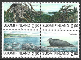 FINLANDIA 1985 - PROTECCION DE LA NATURALEZA - FOCA Y LINCE - YVERT 1258/1261** - Unused Stamps