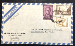 ARGENTINA, Circulated Cover From Rosario To United States (New York), « Tierra Del Fuego», « Esteban Echeverria », 1960 - Briefe U. Dokumente
