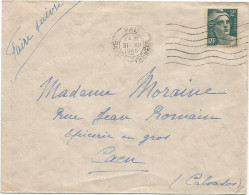 FRANCE GANDON 2FR SEUL LETTRE MEC PAU 31.XII.1945 DERNIER JOUR  DU TARIF A 2FR - 1945-54 Maríanne De Gandon