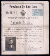 ARGENTINE 1928 VENTE DE BREVET DE MACHINES AGRICOLES PROVINCE DE SAN LUIS - Historische Dokumente