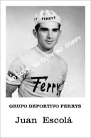 PHOTO CYCLISME REENFORCE GRAND QUALITÉ ( NO CARTE ), JUAN ESCOLA TEAM FERRYS TEAM 1961 - Cyclisme