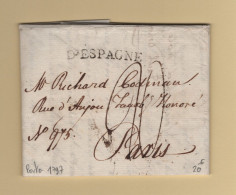 D'Espagne - 1797 - Sur Lettre De Lisbonne Portugal Pour Paris - 1701-1800: Voorlopers XVIII