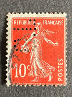 FRANCE G N° 138 Semeuse G.L 82 Indice 3 Perforé Perforés Perfins Perfin !! - Other & Unclassified