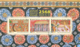 Sri Lanka Stamps 2024, Vesak, Buddha, Buddhism, Elephants, Elephant, MS - Sri Lanka (Ceilán) (1948-...)