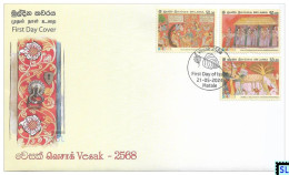 Sri Lanka Stamps 2024, Vesak, Buddha, Buddhism, Elephants, Elephant, FDC - Sri Lanka (Ceylan) (1948-...)