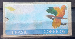 Stamp Brazil Label Automato Ararajuba Macaw Fine Letter Rare 5 - Automatenmarken (Frama)