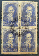 C 281 Brazil Stamp Centenario Cidade De Mato Grosso Luís De Albuquerque 1952 Block Of 4 CPD 1 - Nuovi