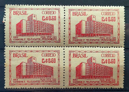 C 259 Brazil Stamp Post Office Building Pernambuco Postal Service 1951 Block Of 4 - Ongebruikt